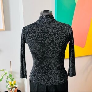 HOLIDAY SALE 50% OFF! // Vintage Sheer Metallic Monkey Wear Long Sleeve Shirt